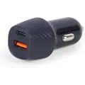 Gembird - Bilstrømadapter - 18 watt - 3 A - QC 3.0, PD - 2 utgangskontakter (USB, 24 pin USB-C) - svart