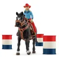 Schleich 42576 Cowgirl Barrel Racing Morsomt Leketøy