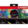 Stabilo ARTY Creative Set, Medium, 68 farger, Blå, Rødme, Karmin, Grønn, Grå, Khaki, Lilac, Limefarget, Ochre, Oransje, Lilla, Turkis,..., 0,4 mm, Flerfarget, 3 år