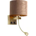 QAZQA Vegglampe bronse med fløyels skjerm krokodille design 18cm - Brescia