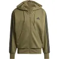Adidas Essentials 3 Stripes Fleece Genser Med Hel Glidelås