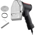 Vevor elektrisk shawarma-kniv, 80W profesjonell tyrkisk kebabkniv, kommersiell gyroskjærer i rustfritt stål, döner kebab-kjøttskjærer med 2 blader, Φ4"/100 mm bladdiameter, 0-8 mm justerbar tykkelse