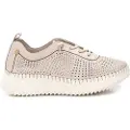 Carmela for woman. 16236903-BEIGE Leather trainers 162369 beige (39), Flat, Laces, Casual