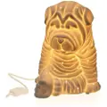 Versa Bordlampe I Porselen Med Hunde-motiv 17.1x19.6x15 Cm