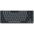 Satechi SM1 Slim - Tastatur - smalt - bakbelysning - trådløs - 2.4 GHz, Bluetooth 5.0 - QWERTY - Nordisk - tastsvitsj: Brown Tactile - mørk