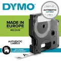 Dymo D1 High Performance / Durable tape, 12mm x 3m rull, hvit på rød