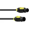 PSSO TRUE Strøm Forlængerkabel [1x PowerCon-tilslutning - 1x PowerCon-stik] 10.00 m Sort, Gul