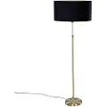QAZQA Gulvlampe gull med oval fløyelskjerm sort 50 cm - Parte