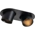QAZQA Nedfelt spotlampe sort GU10 50mm 2-lys - Installa