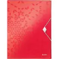 Leitz WOW - Boksfil - bokryggbredde: 30 mm - for A4 (210 x 297 mm) - kapasitet: 250 ark - geometric pattern - rød