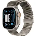 Apple Watch Ultra 2 - 49 mm - naturlig titan - smartklokke med fint strikket løkke - båndbredde: S - 64 GB - LTE, Wi-Fi 4, UWB, Bluetooth - 4G - 61.4 g