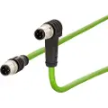 Metz Connect 142M1D19050 M12 Netværkskabel, patchkabel CAT 5e SF/FTP 5.00 m Grøn PUR-kappe, Syrebestandig, Ozonbestandig, UV-bestandig, Egnet til slæbekæder,