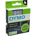 Dymo Merkebånd D1 12 mm, hvit på gjennomsiktig