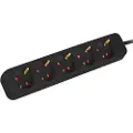 Lanberg - Flerkoplingslist - AC 230 V - 2500 watt - inngang: power CEE 7/7 - utgangskontakter: 5 (power CEE 7/3) - 1.5 m kabel - svart
