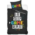 MCU Eat, Sleep, Game, Repeat Gamer Sengetøj - 100 procent bomuld