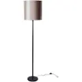 QAZQA Gulvlampe sort med taupe fløyels skjerm 50cm - Simplo