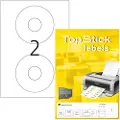 Topstick Etiketter TopStick CD/DVD Ø117 mm hvid - (100 ark x 2 stk.)