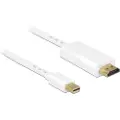 DeLOCK High Speed HDMI - Adapterkabel - Mini DisplayPort hann til HDMI hann - 3 m - hvit - 4K-støtte