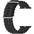24hShop Svart Silikonarmbånd Havsband til Apple Watch Ultra - 42/44/45/49mm