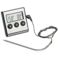 24hShop Digitalt ovnstermometer / steketermometer med timer og lydsignal