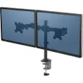 Fellowes Reflex Dual Monitor Arm - Monteringssett - justerbar arm - for 2 skjermer - metall - svart, RAL 9017 - skjermstørrelse: inntil 27 - skrivebordsmonterbar