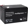 Multipower MP12-12B Blybatteri 12 V 12000 mAh Blyfleece (B x H x T) 99 x 100 x 151 mm Fladstik 6,35 mm Vedligeholdelsesfri, Lav selvafladning, VDS-certifikation