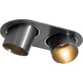 QAZQA Avrundet nedfelt spot gunmetal GU10 50 mm 2-lys - Installa