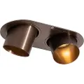 QAZQA Avrundet innfelt spot mørk bronse GU10 50 mm 2-lys - Installa