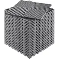 Vevor sammenlåsende dreneringsmatte, 15,7” x 15,7” modulær sammenlåsende pute, 24 stk. skjøtematter, sklisikre grå PP dreneringsgulvfliser og dusjmatte, for garasje, hage, kjøkken og utendørs