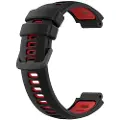24hShop Silikonarmbånd for Garmin Forerunner 220 / 735XT / 235 - Svart/Rød