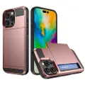 Mtp Products iPhone 16 Pro Hybrid-deksel med Skyvekortholder - Roségull