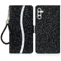 Mtp Products Samsung Galaxy A16 Stilig lommeboketui med glitter - Svart