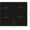 Siemens iQ100 EU611BEB5E - Induksjonskomfyrtopp - 4 plater - Nisje - bredde: 56 cm - dybde: 49 cm - uten ramme - svart
