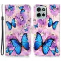 Mtp Products Motorola Moto G75 Wonder Series Lommebok-deksel - Blå Sommerfugl