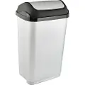 Keeeper keeper søppelbøtte Swantje, 50 liter, sølv/antrasitt med svinglokk, stabilt, avtagbart lokk, - 1 stk (1030816000000)