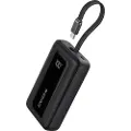 Anker Power Bank (10K 30W Built-In USB-C Cable) - Black Nødlader - Svart - 10000 mAh