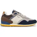Pepe Jeans for man. PMS40036 London Link navy leather trainers (45), Flat, Laces, Casual, Multicolor