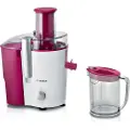 Bosch MES25C0 - Juicemaskin - 1.25 liter - 700 W - hvitt/kirsebærfarget hus
