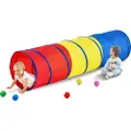 Vevor Kids Leketunneltelt for Småbarn, Fargerik Pop-Up Krypetunnelteleke for Baby eller Kjæledyr, Sammenleggbar Gave til Gutt og Jente Leketunnelt Innendørs og Utendørs Spill Rød/Gul/Blå Flerfarget
