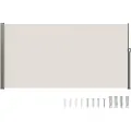 Vevor uttrekkbar sidemarkise, 71''x 138'' utendørs personvernskjerm, 180g polyester vanntett uttrekkbar terrasseskjerm, UV 30+ romdeler vindskjerm for terrasse, bakgård, balkong, beige