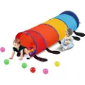 Vevor Kids Leketunneltelt for Småbarn, Fargerik Pop-Up Larve Krypetunnelteleke for Baby eller Kjæledyr, Sammenleggbar Gave til Gutt og Jente Leketunnelt Innendørs og Utendørs Spill, Flerfarget