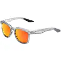 100% Okulary Hudson Soft Tact Translucent Crystal Grey HiPER Red Multilayer Mirror Lens