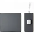 POUT Splitted mouse pad with high-speed charging HANDS 3 SPLIT dust, Grå, Monokromatisk, ABS syntetisk, Polyurethan, USB-strøm, Antiskliunderlag