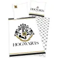 MCU Harry Potter Hogwarts Sengetøj med guldprint - 100 procent bomuld