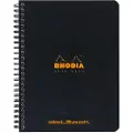 Clairefontaine Rhodia kollegiehæfte - spiral indbundet A5 dotted papir - sort omslag - 80gram - 160 sider/80 ark (Rhodia nr. 193439C)