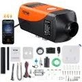Vevor Bluetooth-appkontroll dieselluftvarmer, 12V 2KW dieselvarmer med automatisk høydejustering, fjernkontroll og LCD, dieselparkeringsvarmer for bobil, tilhenger, campingvogn, båt