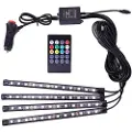 24hShop LED-stripe for bil - 48 lysdioder med RGB og fjernkontroll