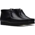 Clarks Shoes for man. 26155512 Wallabee leather ankle boots black (44), Flat, Laces, Casual