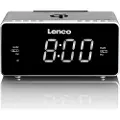 Lenco CR-550, Klokke, FM, LED, 3,05 cm (1.2), Hvit, Sølv