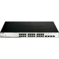 D-Link DGS 1210-28MP - Switch - Styrt - 24 x 10/100/1000 (PoE+) + 4 x Gigabit SFP - stasjonær, rackmonterbar - PoE+